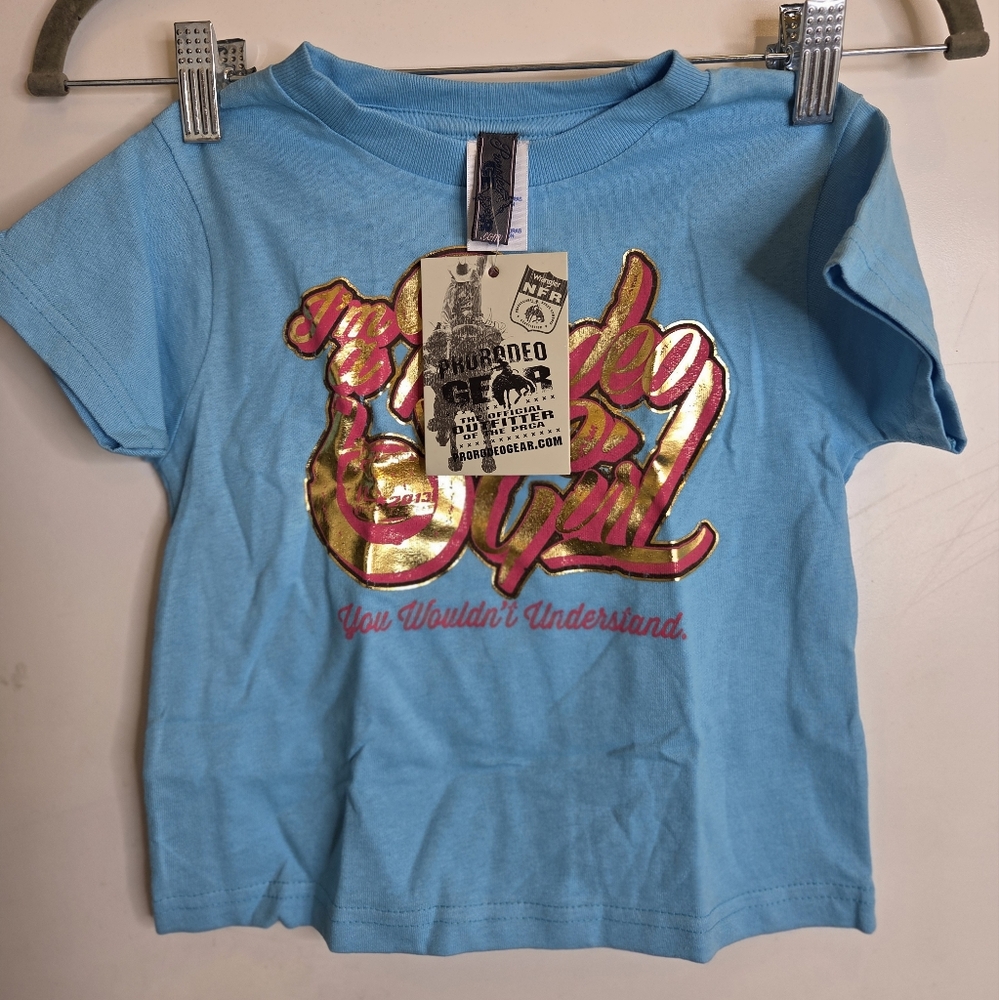 Prca Prorodeo Little Girls Tshirt Rodeo Western Blue Size 4 Top Cowgirl